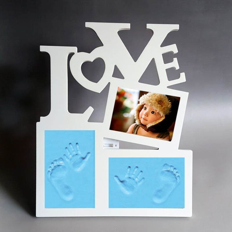 Triple Baby Photo Frame with Footprint Clay