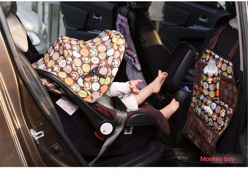 Cartoon Printed Car Seat Cover with Pockets