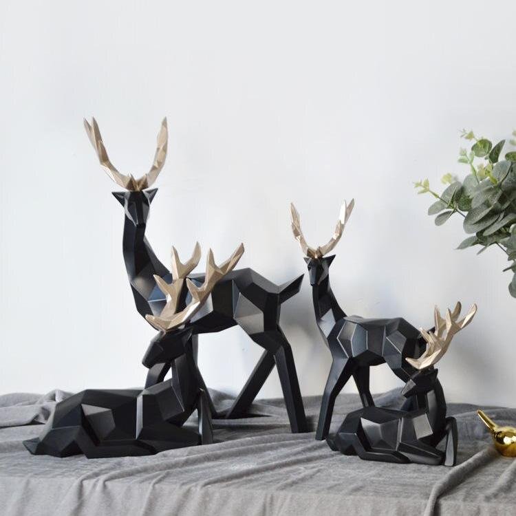 Abstract Deer Figurines Pair