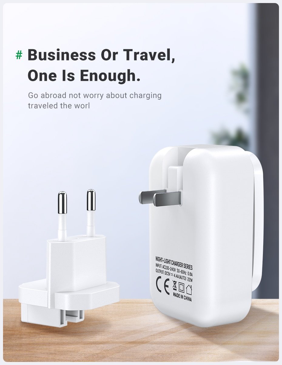 Universal Four-USB Charger with LED Light
