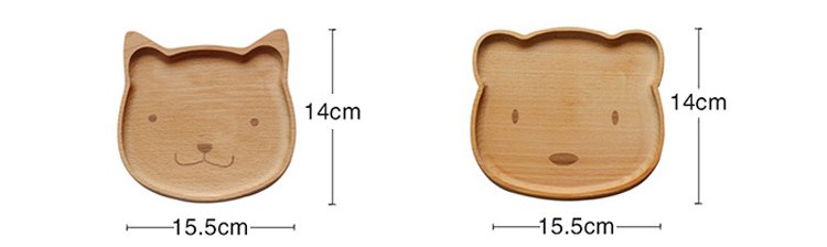 Kawaii Style Wooden Baby Plate