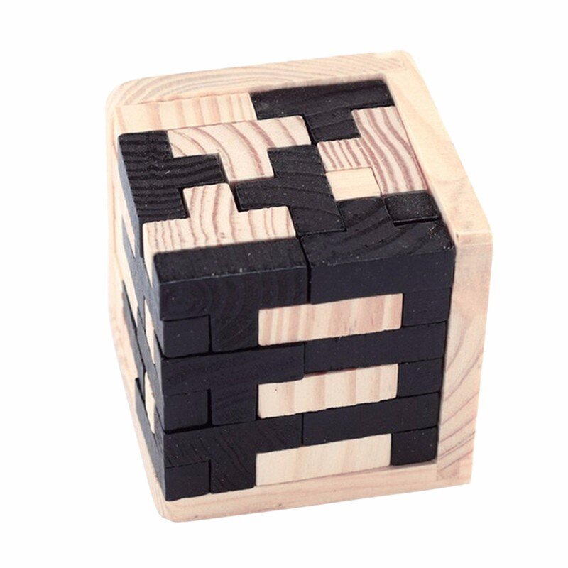 3D Tetris Shaped Wooden Puzzle Toy